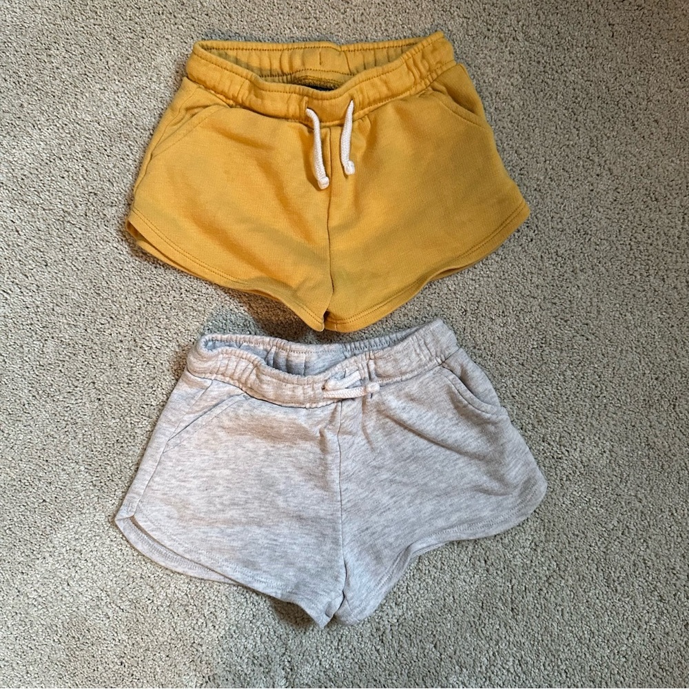 Yellow and Gray Casual Shorts Set